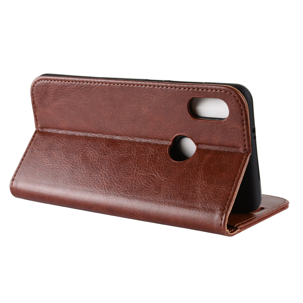 Crazy Horse Grain Wallet Stand Leather Casing for Xiaomi Redmi Note 5 Pro (Dual Camera) / Redmi Note 5 (China)