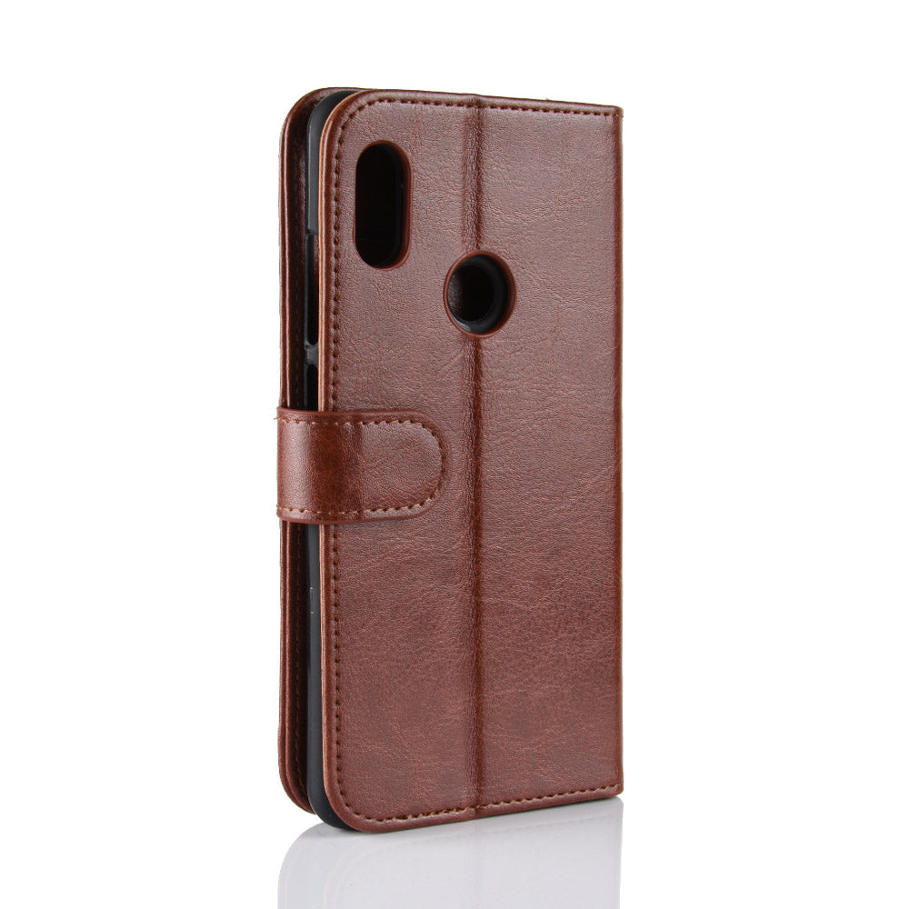 Crazy Horse Grain Wallet Stand Leather Casing for Xiaomi Redmi Note 5 Pro (Dual Camera) / Redmi Note 5 (China)