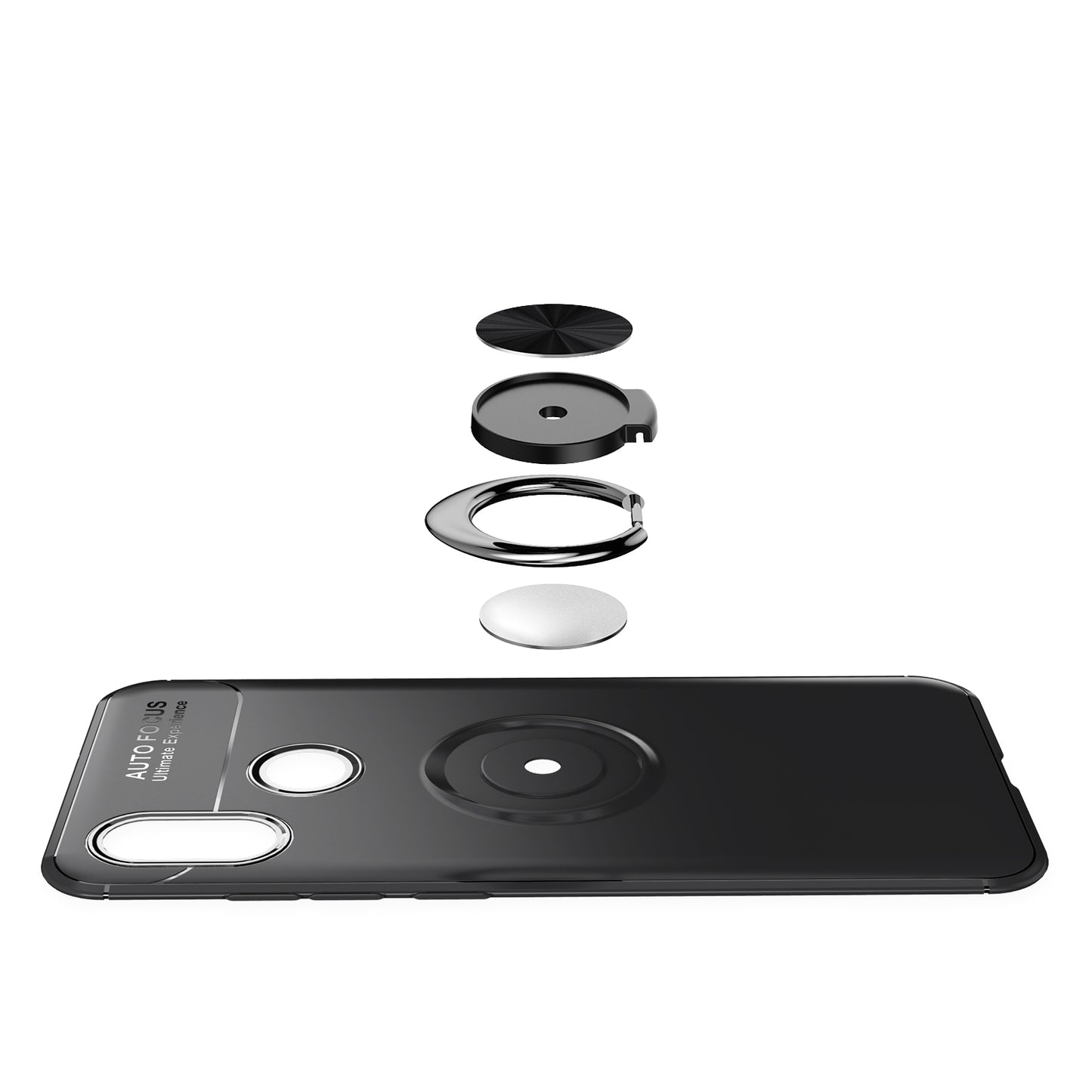 Finger Ring Kickstand TPU Mobile Case for Xiaomi Mi 8 (Built-in Magnetic Metal Sheet)