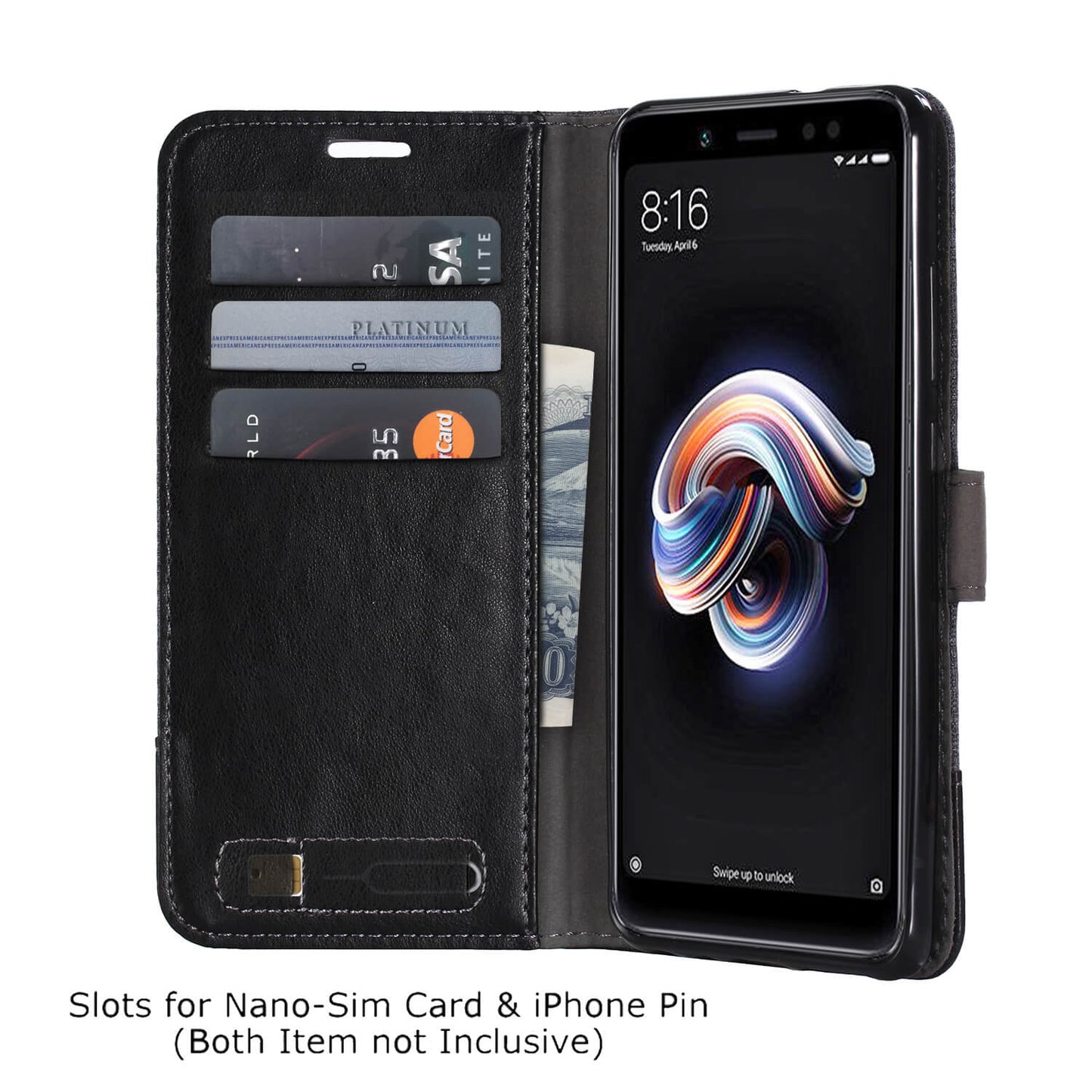 MUXMA PU Leather Canvas Splicing Wallet Stand Case for Xiaomi Redmi Note 5 Pro (Dual Camera) / Redmi Note 5 (China)