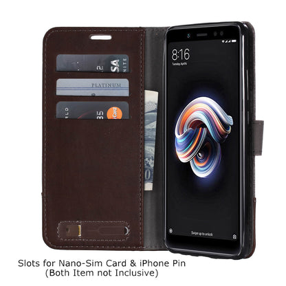 MUXMA PU Leather Canvas Splicing Wallet Stand Case for Xiaomi Redmi Note 5 Pro (Dual Camera) / Redmi Note 5 (China)