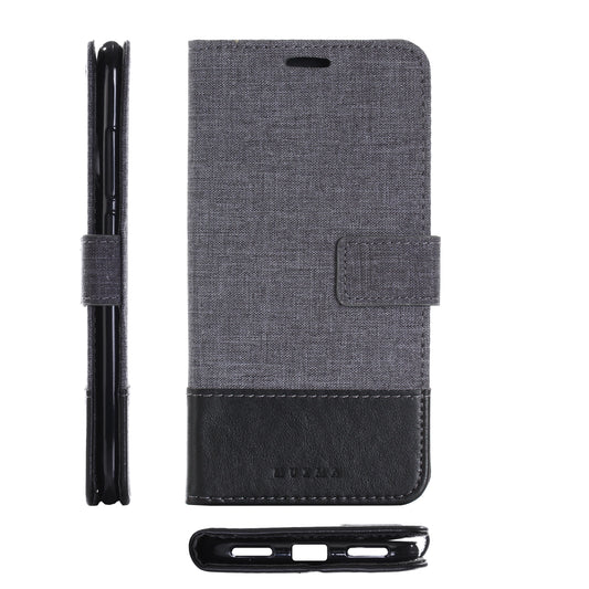 MUXMA PU Leather Canvas Splicing Wallet Stand Cover for Xiaomi Mi A2 / Mi 6X