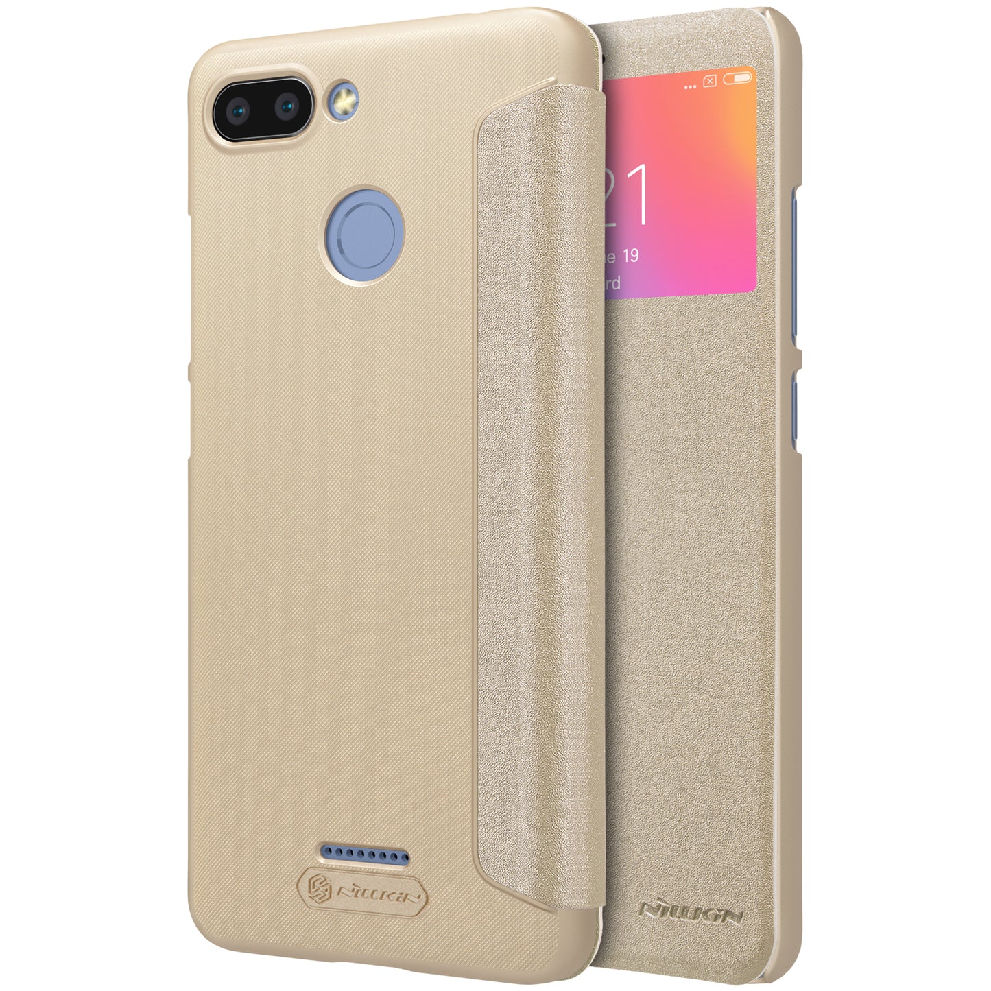 NILLKIN Sparkle Series View Window Leather Phone Cover Shell for Xiaomi Redmi 6 (Dual Camera: 12MP+5MP)