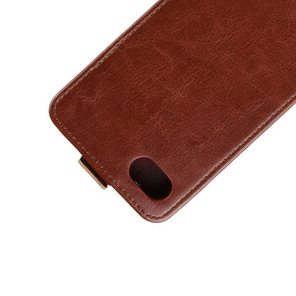 Crazy Horse Vertical Leather Card Holder Casing for Xiaomi Redmi 6A (Single 12MP Rear Camera)