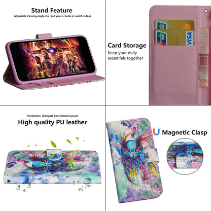 Pattern Printing Wallet Stand Leather Phone Case for Xiaomi Redmi 6 (Dual Camera: 12MP+5MP)