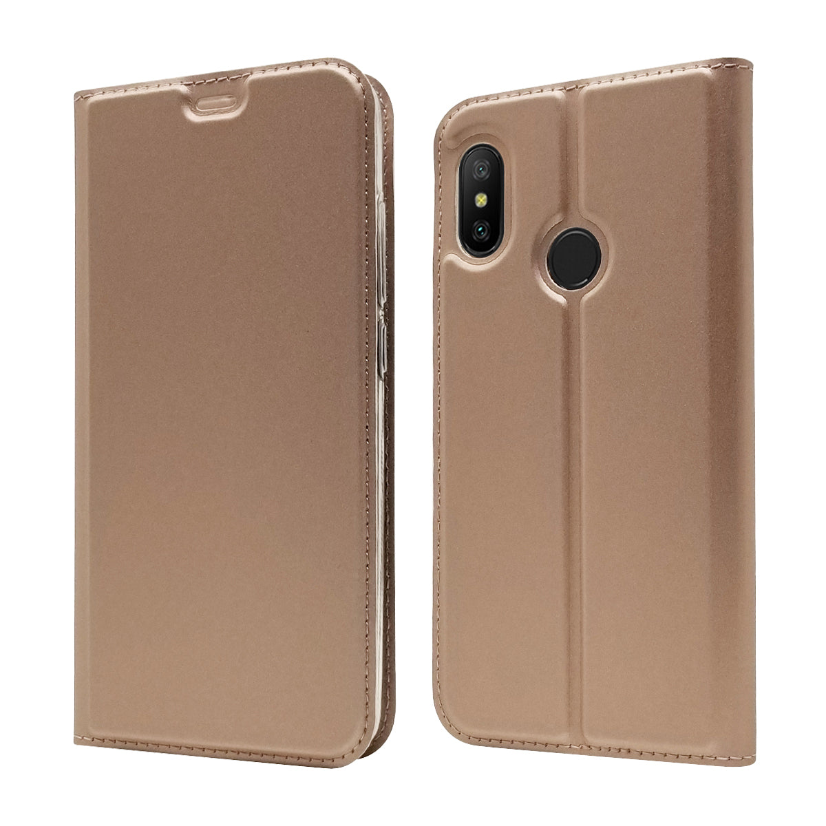 Auto-absorbed Leather Stand Case with Card Slot for Xiaomi Mi A2 Lite / Redmi 6 Pro