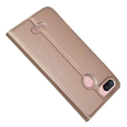 Auto-absorbed Card Holder Stand Leather Mobile Cover for Xiaomi Redmi 6 (Dual Camera: 12MP+5MP)