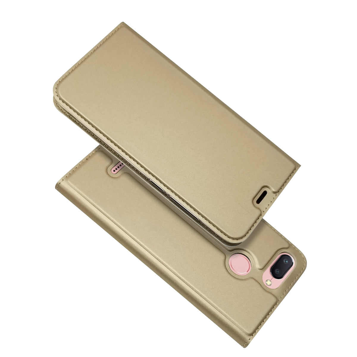 Auto-absorbed Card Holder Stand Leather Mobile Cover for Xiaomi Redmi 6 (Dual Camera: 12MP+5MP)