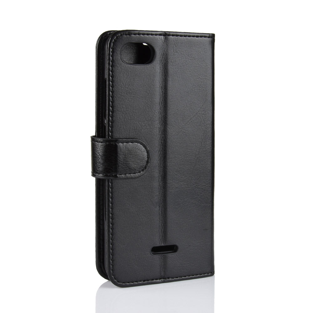 Crazy Horse Magnetic Stand Wallet Leather Mobile Phone Case for Xiaomi Redmi 6A