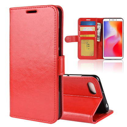 Crazy Horse Magnetic Stand Wallet Leather Mobile Phone Case for Xiaomi Redmi 6A