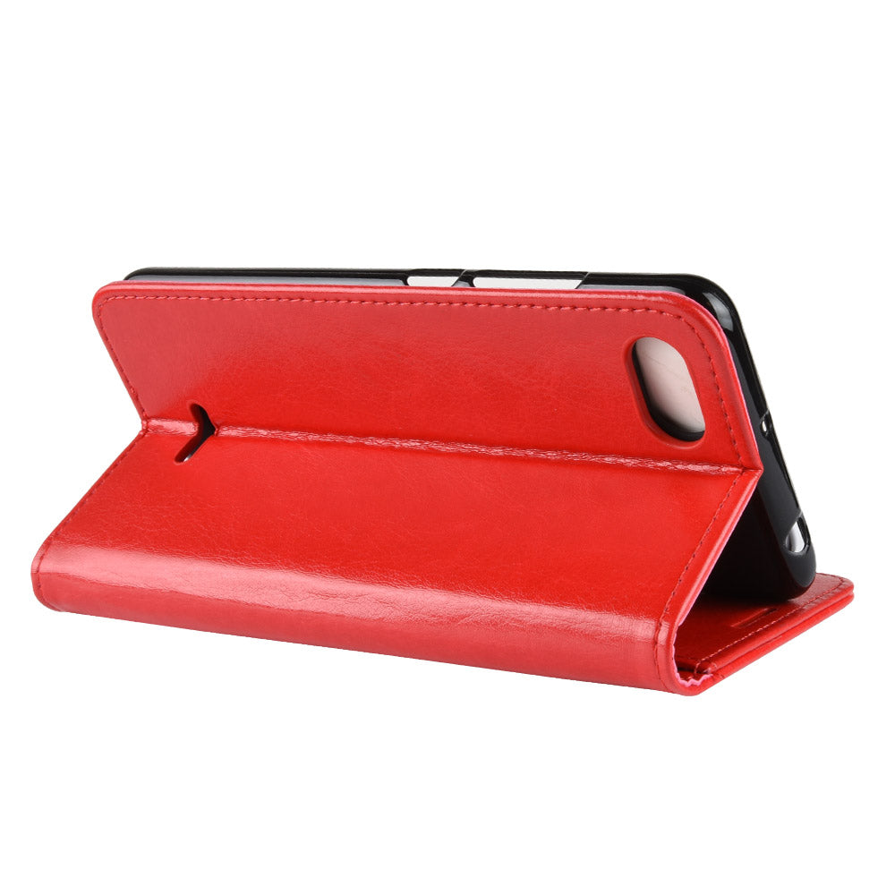 Crazy Horse Magnetic Stand Wallet Leather Mobile Phone Case for Xiaomi Redmi 6A