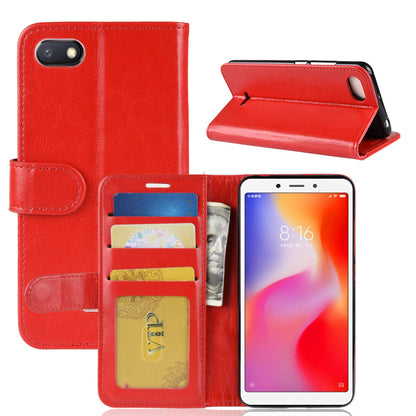 Crazy Horse Magnetic Stand Wallet Leather Mobile Phone Case for Xiaomi Redmi 6A