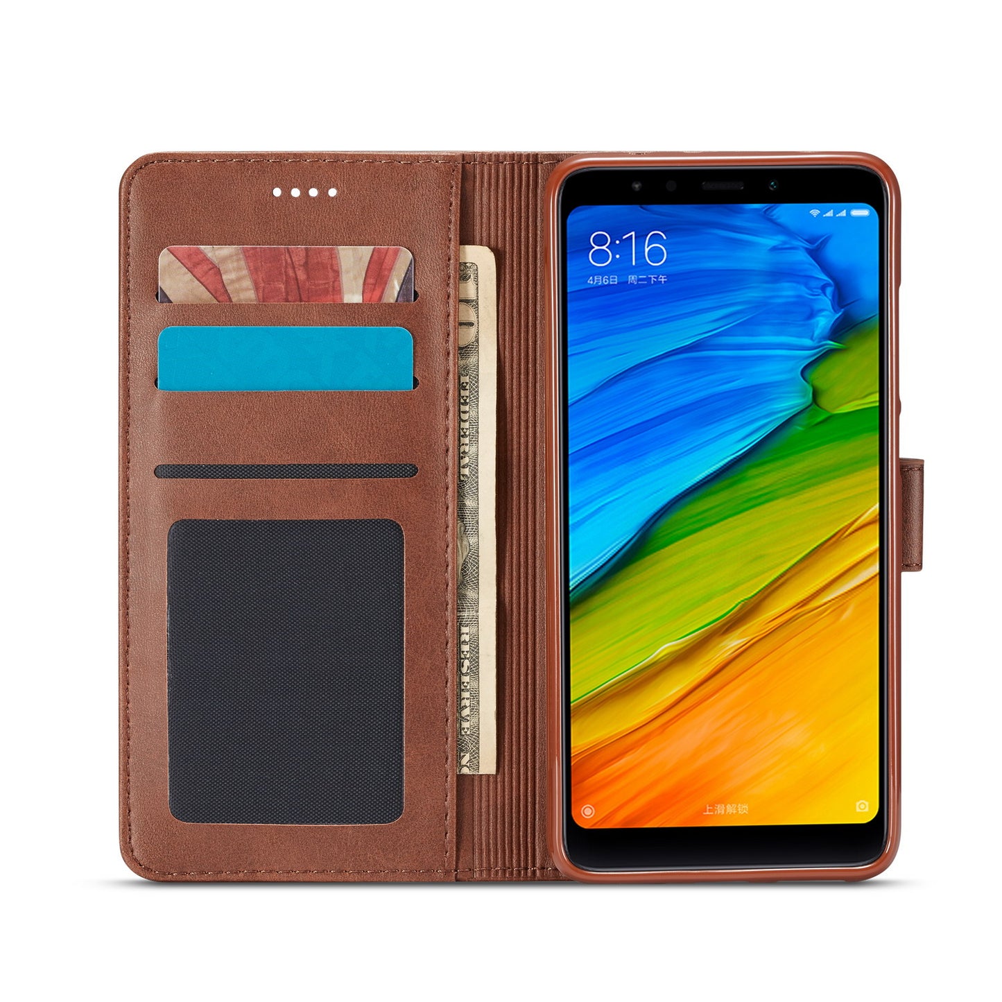 LC.IMEEKE Wallet Stand Leather Mobile Phone Case for Xiaomi Redmi Note 5 / Redmi 5 Plus