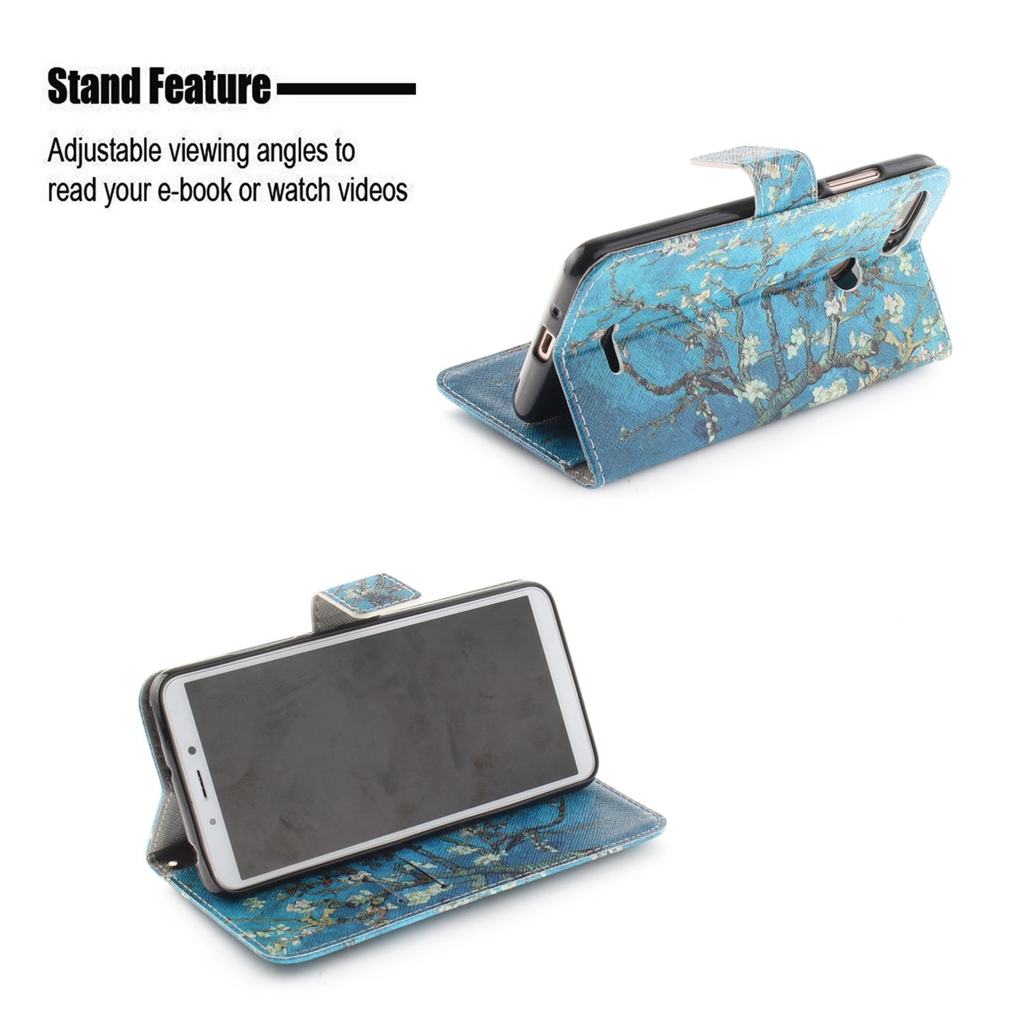 Pattern Printing Wallet Stand Leather Phone Shell for Xiaomi Redmi 6