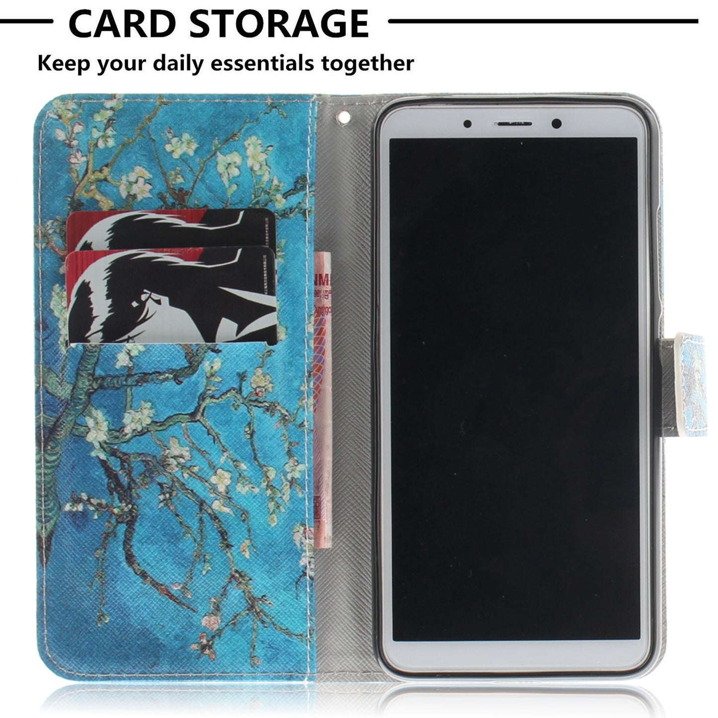 Pattern Printing Wallet Stand Leather Phone Shell for Xiaomi Redmi 6