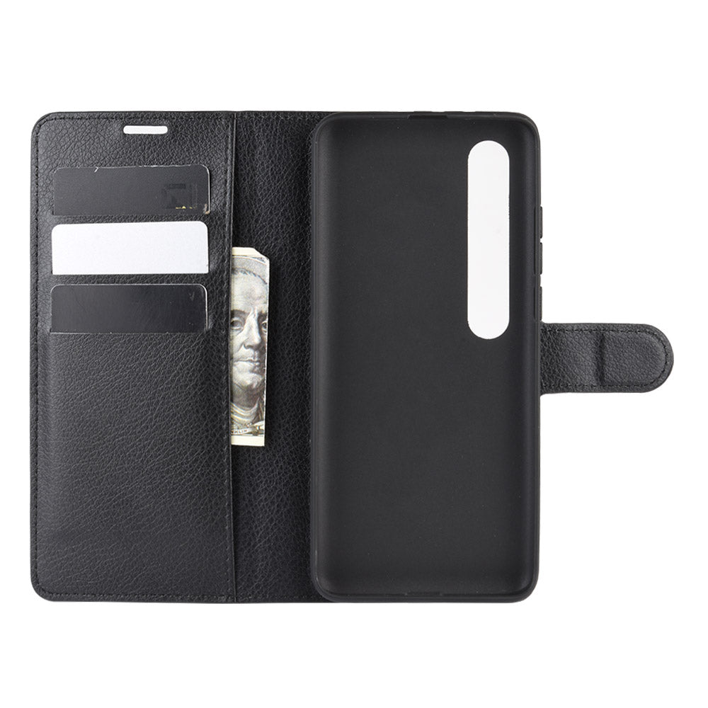 Litchi Skin Wallet Leather Cover with Stand Case for Xiaomi Mi 10/10 Pro