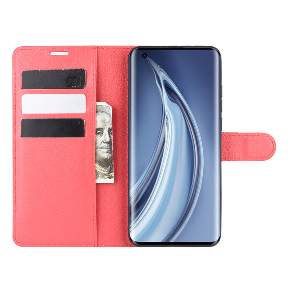 Litchi Skin Wallet Leather Cover with Stand Case for Xiaomi Mi 10/10 Pro