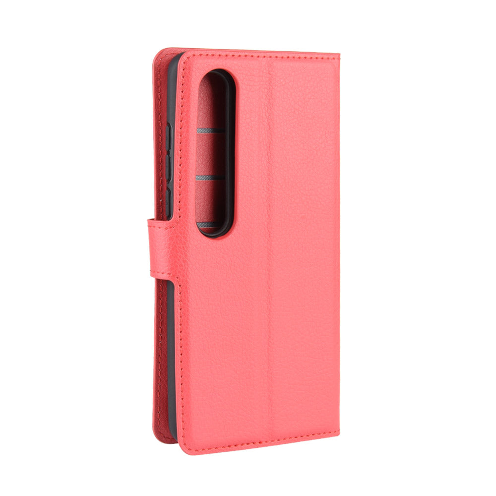 Litchi Skin Wallet Leather Cover with Stand Case for Xiaomi Mi 10/10 Pro