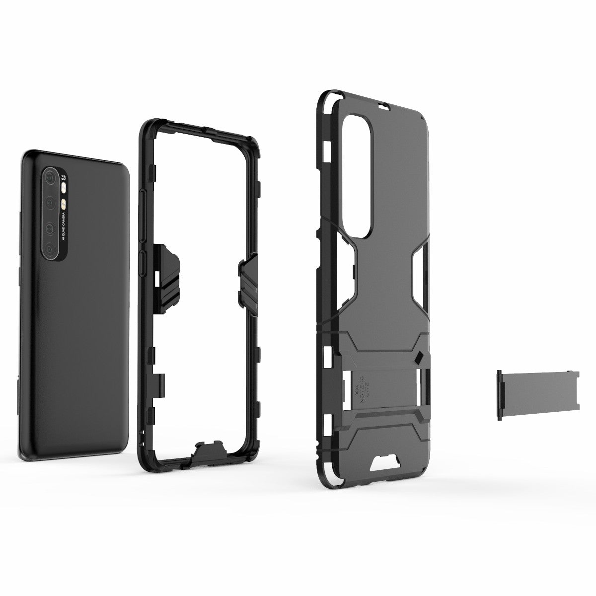 2 in 1 PC + TPU Hybrid Mobile Shell with Kickstand for Xiaomi Mi Note 10 Lite