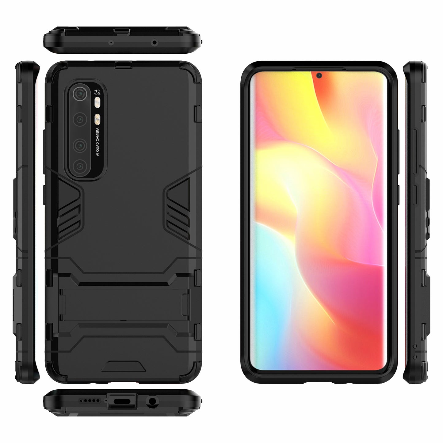 2 in 1 PC + TPU Hybrid Mobile Shell with Kickstand for Xiaomi Mi Note 10 Lite