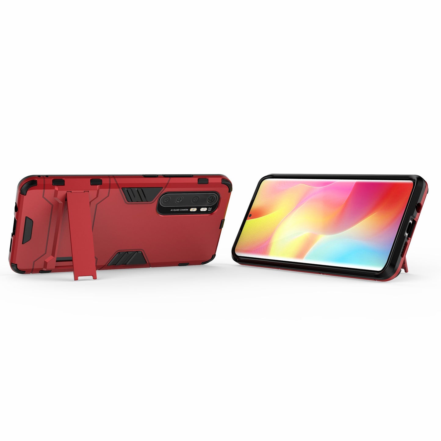 2 in 1 PC + TPU Hybrid Mobile Shell with Kickstand for Xiaomi Mi Note 10 Lite