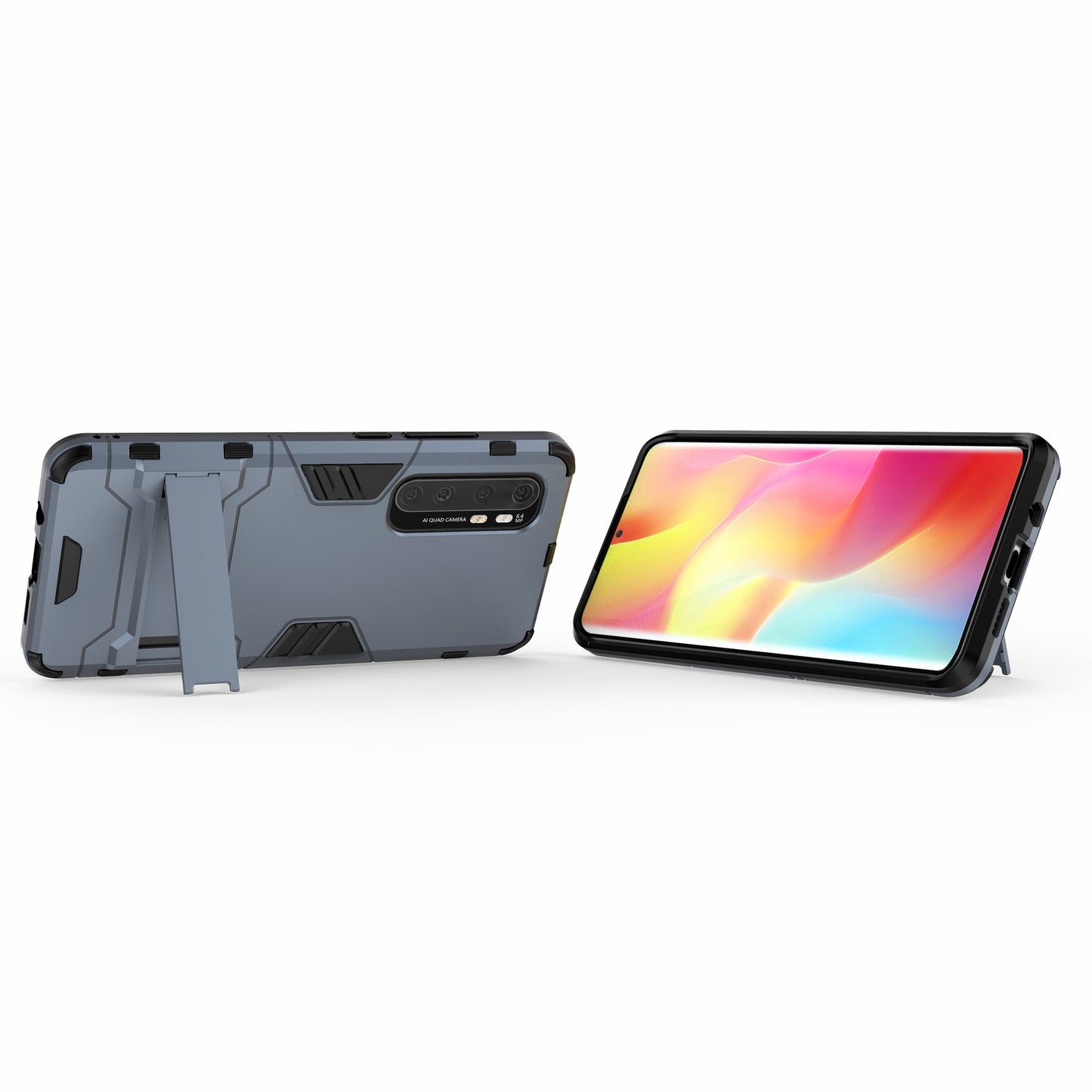 2 in 1 PC + TPU Hybrid Mobile Shell with Kickstand for Xiaomi Mi Note 10 Lite