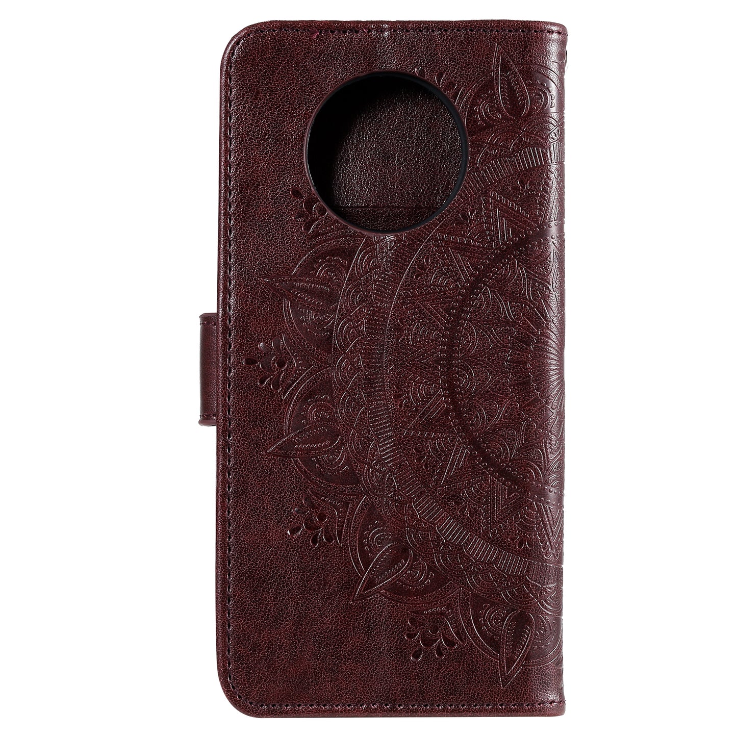 Imprinted Mandala Flower Stand Wallet Leather Case with Lanyard for Xiaomi Redmi Redmi Note 9 5G/Note 9T 5G