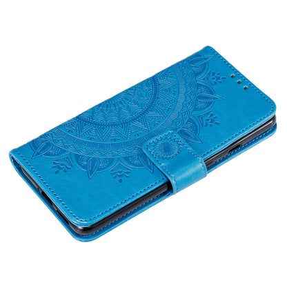 Imprinted Mandala Flower Stand Wallet Leather Case with Lanyard for Xiaomi Redmi Redmi Note 9 5G/Note 9T 5G