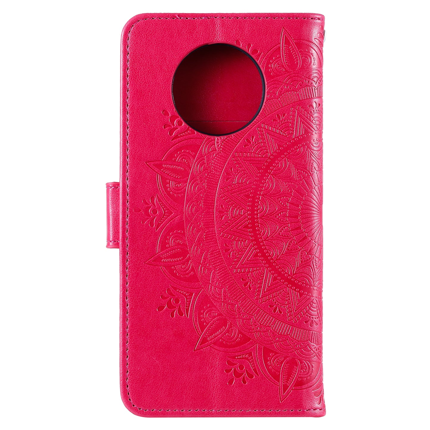 Imprinted Mandala Flower Stand Wallet Leather Case with Lanyard for Xiaomi Redmi Redmi Note 9 5G/Note 9T 5G