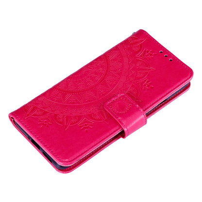 Imprinted Mandala Flower Stand Wallet Leather Case with Lanyard for Xiaomi Redmi Redmi Note 9 5G/Note 9T 5G