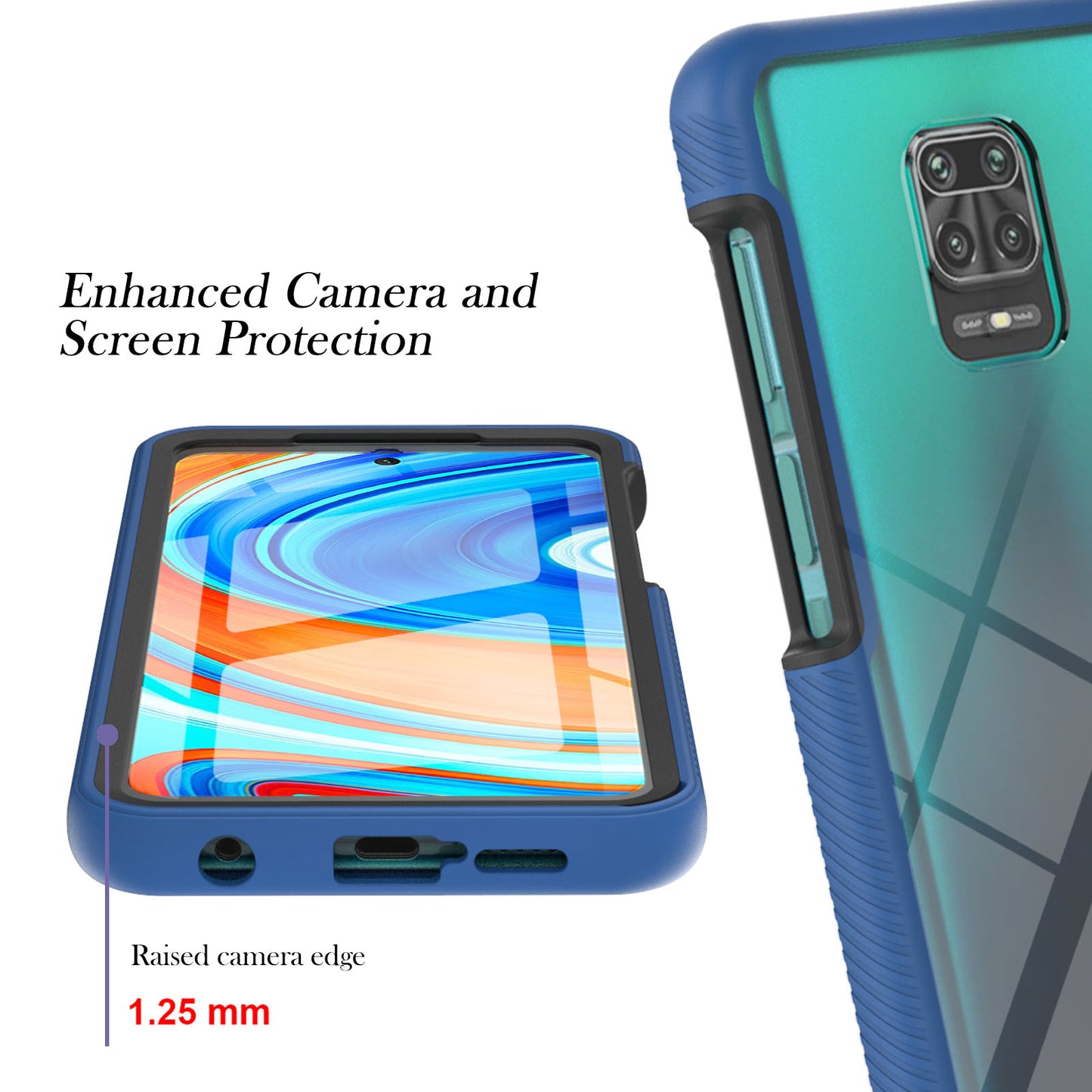 Full-Coverage Protection PC+TPU Protective Case with PET Screen Protector for Xiaomi Redmi Note 9S / Redmi Note 9 Pro / Redmi Note 9 Pro Max