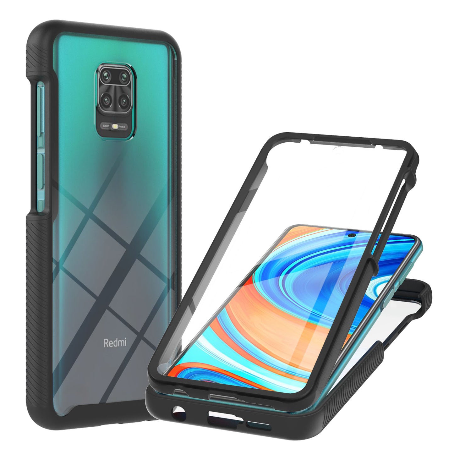 Full-Coverage Protection PC+TPU Protective Case with PET Screen Protector for Xiaomi Redmi Note 9S / Redmi Note 9 Pro / Redmi Note 9 Pro Max