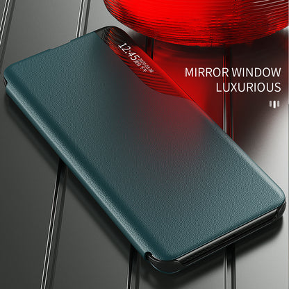 View Window Flip Leather Phone Stand Case Cover for Xiaomi Redmi Note 10 Pro Max / Redmi Note 10 Pro / Redmi Note 10 Pro (India)