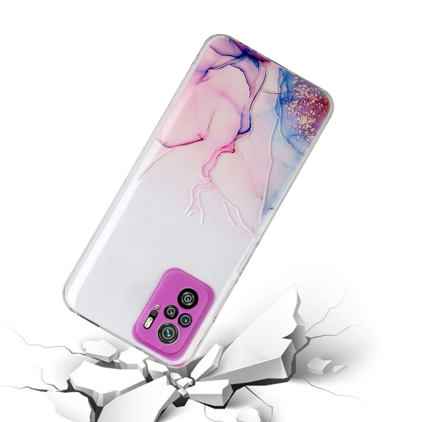 [Precise Hole Opening Design] Marble Pattern Soft TPU Case for Xiaomi Redmi Note 10 4G / Redmi Note 10S / Poco M5s 4G