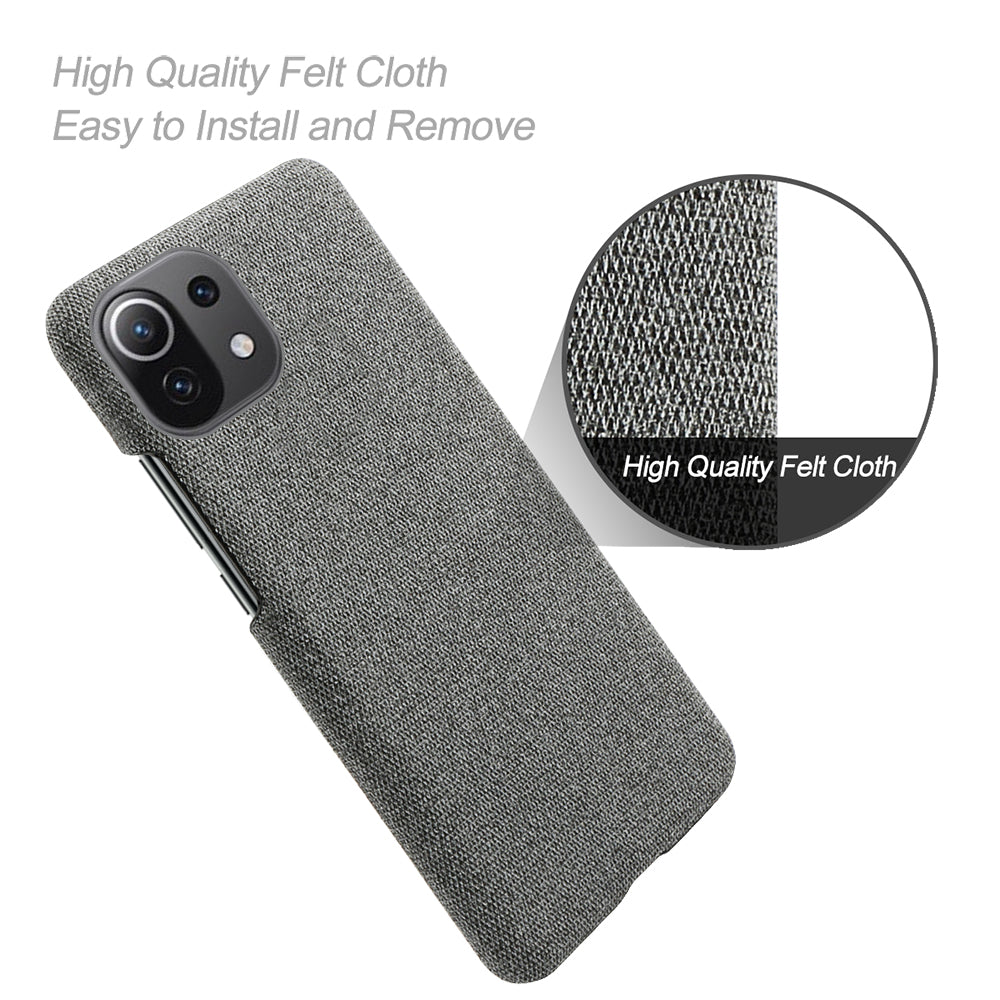 Cloth Texture Plastic Back Case for Xiaomi Mi 11 Lite 4G / 5G / 11 Lite 5G NE