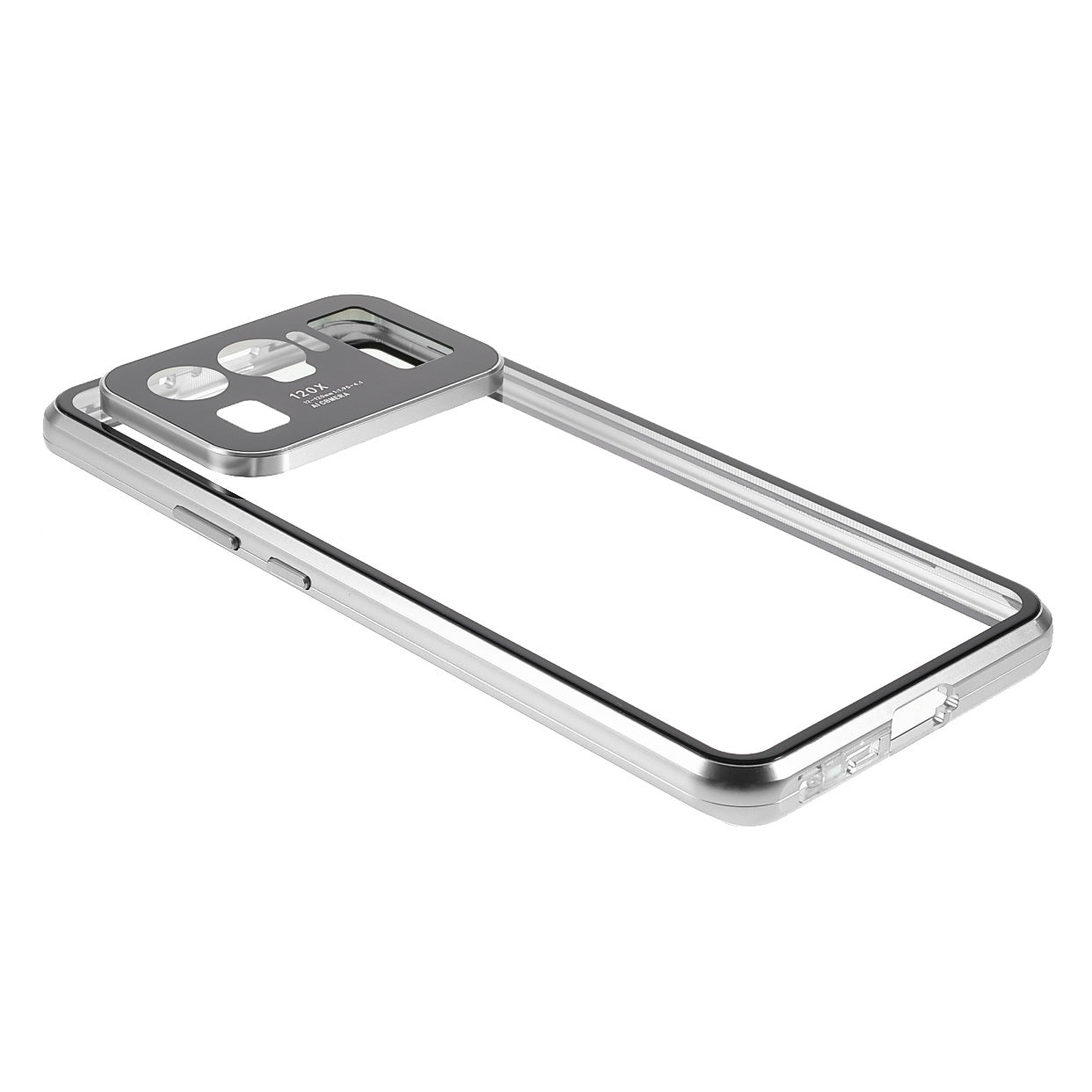 360 Degree Clear Double Sided Front and Back Clear Tempered Glass + Metal Bumper Frame Magnetic Flip Cover Case for Xiaomi Mi 11 Ultra