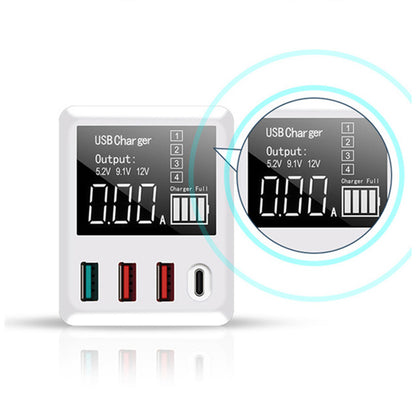 A9T+ USB+Type C 4-Port 40W Quick Charge Wall Adapter PD QC 3.0 Fast Charger with LCD Display