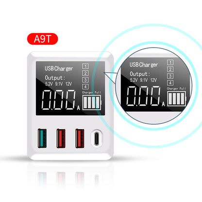 A9T 4-Port USB+Type C 40W Quick Charge QC 3.0 Wall Charger Mobile Phone Adapter