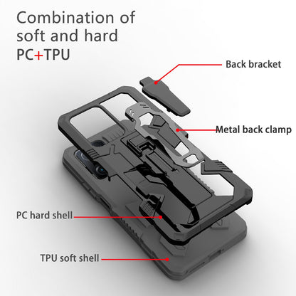 Back Clip Kickstand Design PC + TPU + Metal Hybrid Phone Protective Case Cover for Xiaomi 11T/11T Pro