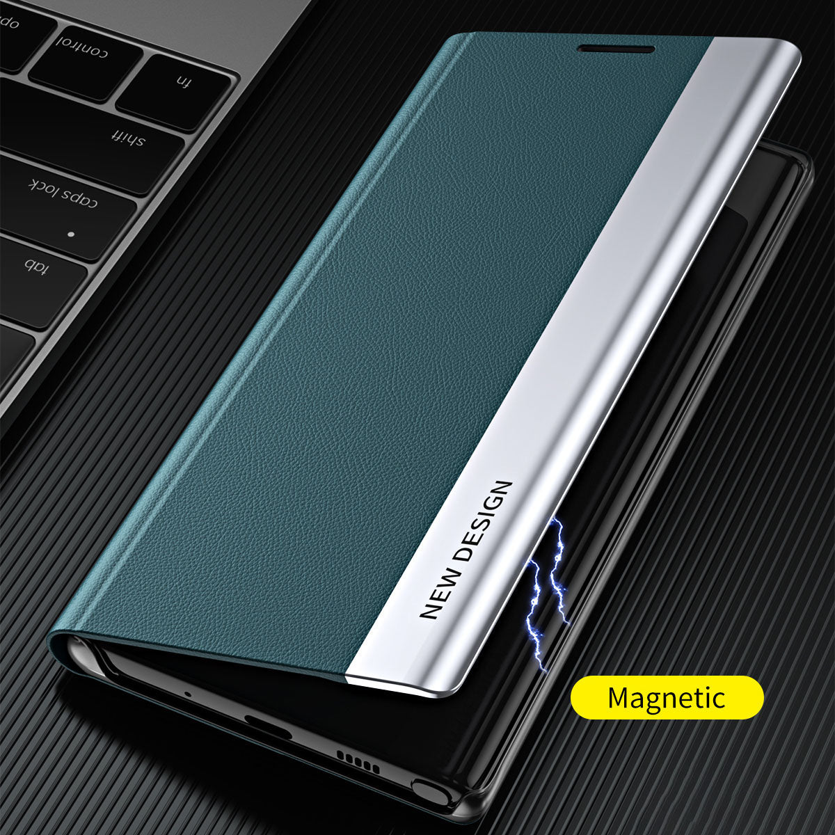 Magnetic Absorption Folio Flip Electroplated Leather Stand Phone Case Shell for Xiaomi 11T/11T Pro