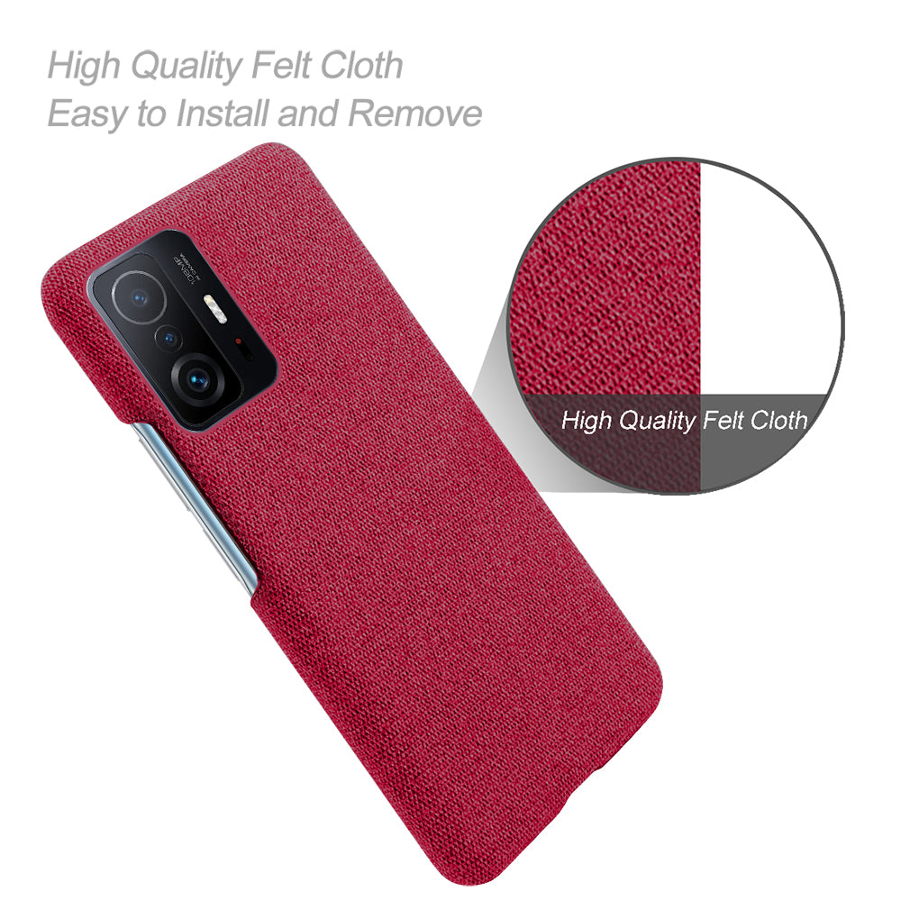 KSQ Durable Phone Shell Cloth Coated Plastic Phone Case for Xiaomi 11T Pro / Xiaomi 11T