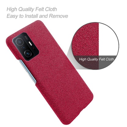 KSQ Durable Phone Shell Cloth Coated Plastic Phone Case for Xiaomi 11T Pro / Xiaomi 11T