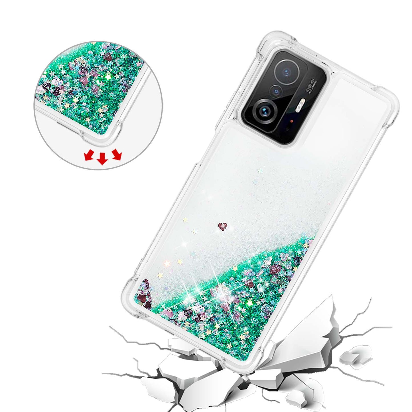 Colorful Quicksand Series Flowing Liquid Floating Soft TPU Phone Case for Xiaomi 11T / 11T Pro