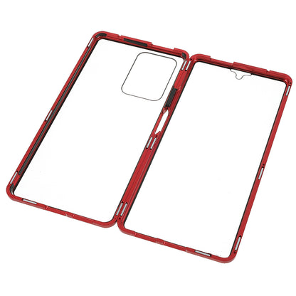 For Xiaomi 11T/11T Pro Magnetic Closure Phone Case Metal Bumper + Double-sided Tempered Glass Cover