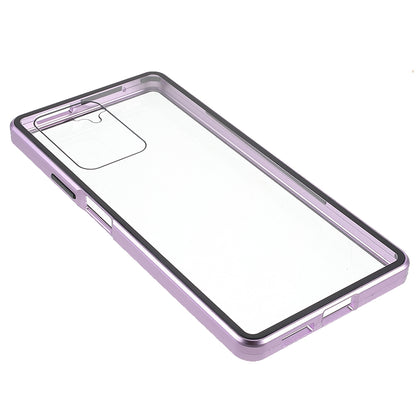 For Xiaomi 11T/11T Pro Magnetic Closure Phone Case Metal Bumper + Double-sided Tempered Glass Cover