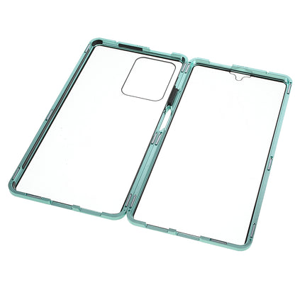 For Xiaomi 11T/11T Pro Magnetic Closure Phone Case Metal Bumper + Double-sided Tempered Glass Cover