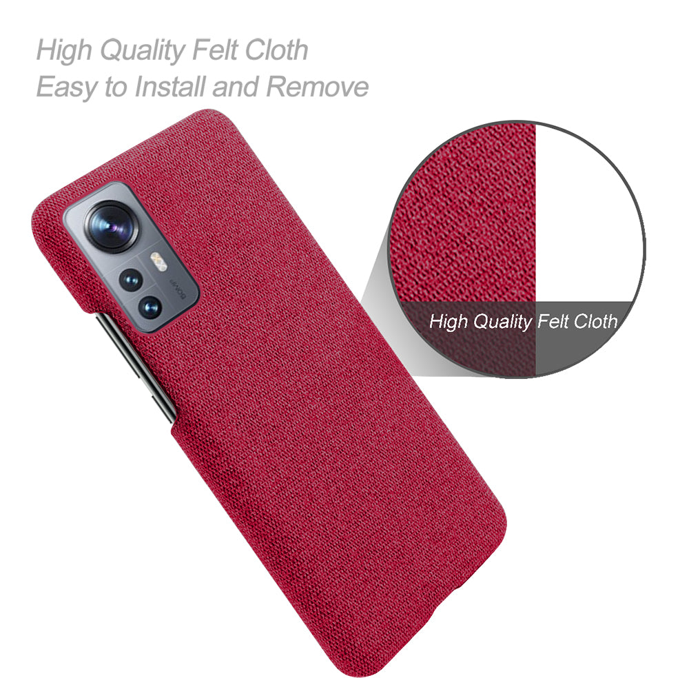 For Xiaomi 12 Pro 5G / 12S Pro 5G /12 Pro (Dimensity) 5G Ultra Thin Hard PC + Cloth Surface Fingerprint Resistant Cover Shell