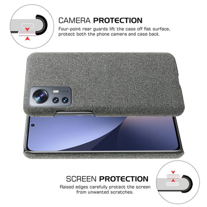 For Xiaomi 12 Pro 5G / 12S Pro 5G /12 Pro (Dimensity) 5G Ultra Thin Hard PC + Cloth Surface Fingerprint Resistant Cover Shell