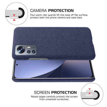 For Xiaomi 12 Pro 5G / 12S Pro 5G /12 Pro (Dimensity) 5G Ultra Thin Hard PC + Cloth Surface Fingerprint Resistant Cover Shell