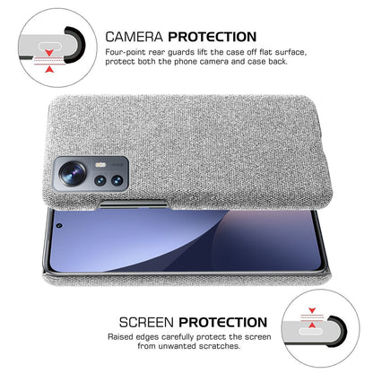 For Xiaomi 12 Pro 5G / 12S Pro 5G /12 Pro (Dimensity) 5G Ultra Thin Hard PC + Cloth Surface Fingerprint Resistant Cover Shell